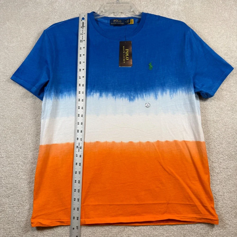NEW‎ Polo Ralph Lauren Mens Medium Ombre Classic Fit T Shirt Blue Orange White